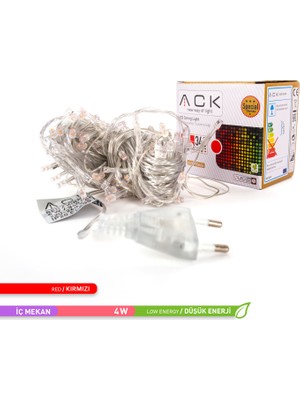 Ack 100 Ledli Eklenebilir LED Kırmızı 220V 10 Metre