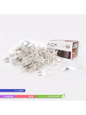 Ack 400 Ledli LED Perde Mavı  220V