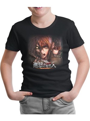 Lordd T-Shirt Attack On Titan Siyah Çocuk Tshirt