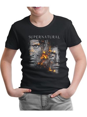 Lordd T-Shirt Lorddd T-Shirt Supernatural - Winchester Siyah Çocuk Tshirt