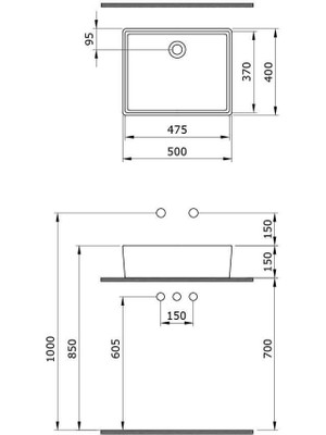 Bocchi Milano Çanak Lavabo 50 cm Mat Gri 1215-006-0125