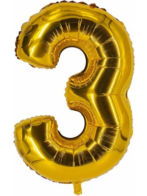 Kalisan 100 cm Rakam Balon 0123456789 Yaş Gold