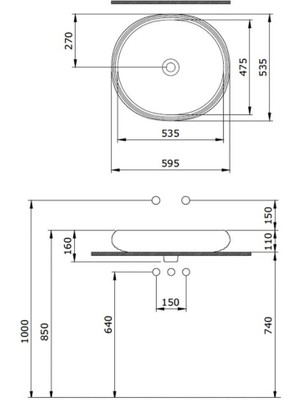 Bocchi Strata Çanak Lavabo 50 cm Mat Antrasit 1414-020-0125