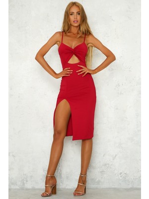 The Stylist's Boutique İp Askılı Kırmızı Elbise