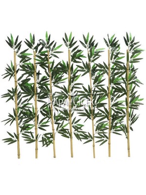 Yapay Çiçek Deposu Kumaş Yapraklı Doğal Bambu 95-110 cm (7 Adet)

