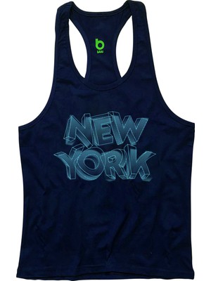 Bluu Newyorkstr  Fitness Gym Tank Top Sporcu Atleti