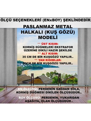 Altın Pamuk Altınpamuk Her Ölçüde Enxboy Seçenekli Kuşgözlü Balkon Perdesi-Balkon Brandası Kahve