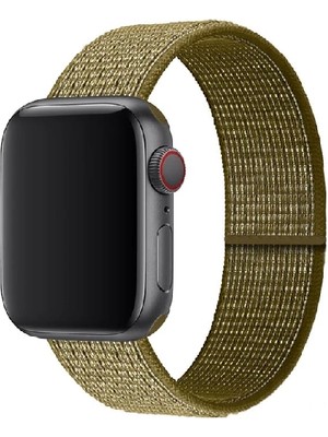 Gregoss Apple Watch Seri Uyumlu  42/44/45/46/49 mm Spor Loop Kumaş Hasır Rahat Kordon
