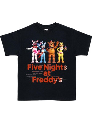 TakeTshirt Five Nights At Freddys Çocuk Tişört Siyah Fnaf