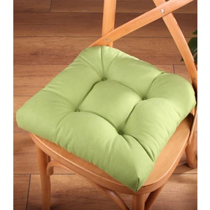 Gold Yeşil Renk Sandalye Minderi Düğme Dikişi Detaylı 40X40Cm Bağcıklı