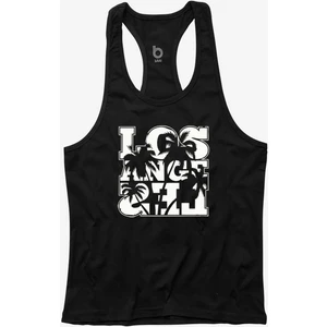 Fitness Gym Tank Top Siyah Sporcu Atleti Yüksek Pamuklu Nefes Alabilir Kumaş