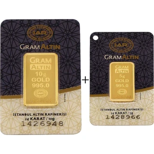 15 Gram (10+5) Külçe Altın 24 Ayar