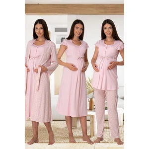 6016 Lohusa Pijama Gecelik Sabahlık Takım