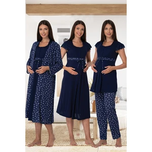 6016 Lohusa Pijama Gecelik Sabahlık Takım