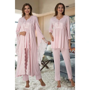 3015 Lohusa Pijama Sabahlık Takım