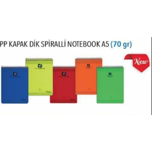 Alex Schoeller Alex Spiralli Pp Kapak Dik Çizgili Defter A5 80 Yaprak