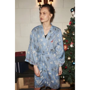 Mercan Desen Örme Sabahlık Takım