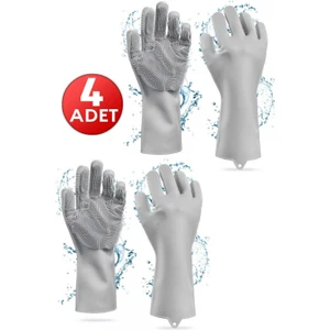 Tilbe Home Sihirli Silikon Bulaşık Yıkama Eldiveni Tencere Tava Ovma Lavabo Mutfak Fırın Temizlik Iş Eldiven