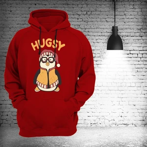 Friends Joey Hugsy Baskılı 3 Ipl. Şardonlu, Kalın (600 Gr.) Içi Polar Kırmızı Sweatshirt