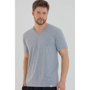 Amazing Crash Grimelanj Basic Erkek V Yaka Slim Fit Kısa Kollu T-Shirt