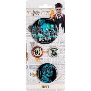 Rozet & Broş Harry Potter Hogwarts Binası 4 Adet Lisanslı