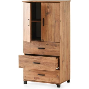 Erezoğulları Mobilya Çok Amaçlı Dolaplı Şifonyer 3 Çekmeceli Kapaklı 60X44X127CM