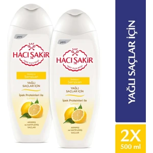 Hacı Şakir Yağlı Saçlar Için Limon Besleyici Şampuan 500 Ml X2 Adet