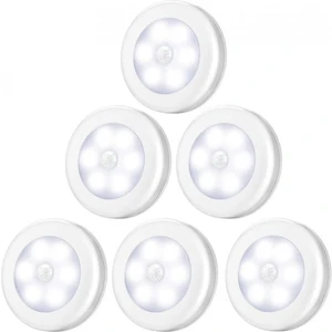 Dolap Aydınlatma / LED Kabine 6 Gece Işıkları Gardırop Işıkları Manyetik Temel LED Hareket Sensörü Aydınlatma, Mutfak Merdivenleri Için Kullanılan Beyaz Bir (Yurt Dışından)