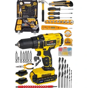 Germany Technology 198 Vf 18 Ah Darbeli Metal Şanzıman Çift Akülü Şarjlı Vidalama Matkap 99 Parça Setli