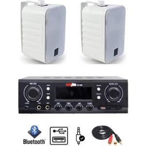 Wall Small Paket-1 Hoparlör ve Anfi Ses Sistemi Seti (1 ANFİ + 2 HOPARLÖR)