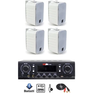 Wall Small Paket-2 Hoparlör ve Anfi Ses Sistemi Seti (1 ANFİ + 4 HOPARLÖR)