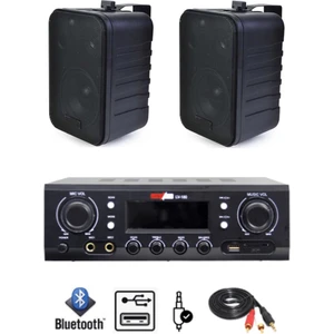 Black Wall Small Paket-1 Hoparlör ve Anfi Ses Sistemi Seti (1 ANFİ + 2 HOPARLÖR)
