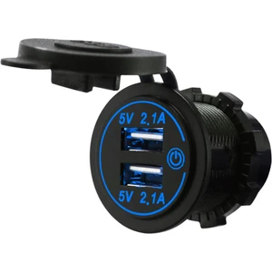 Araç Şarj Dual-Usb Dokunmatik Anahtarı 12-24V Su Geçirmez Toz Geçirmez Otomobil Için Araç Şarj Cihazı (Yurt Dışından)
