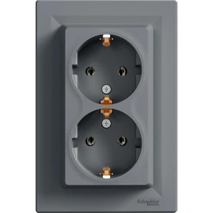 Schneider Electric EPH9900162 Asfora Çelik Ikili Topraklı Priz