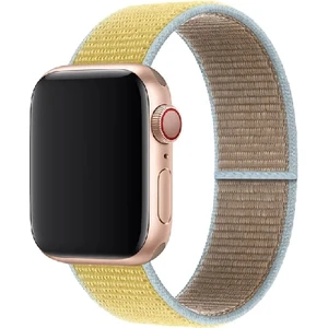 Apple Watch Seri 2,3,4,5,6,se,7  Uyumlu  42/44/45 mm Spor Loop Kumaş Hasır Kordon Camel