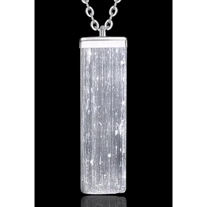 Tesbih Atölyesi Doğal Selenit Taşı Kolye