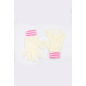 Krem Kışlık Kız Çocuk Eldiveni 3-7 Yaş