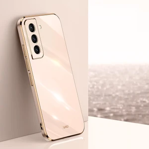 Samsung Galaxy S21 + 5g Xinli Düz 6d Kaplama Altın Kenar Tpu Darbeye Kılıf (Yurt Dışından)