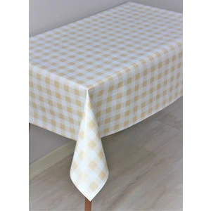 Dede Ev Tekstil Elyaf Astarlı Silinebilir Pvc Muşamba Masa Örtüsü Krem Potikare