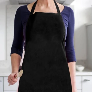 Siyah Önlük Chef Aşçı Şef Mutfak Önlüğü