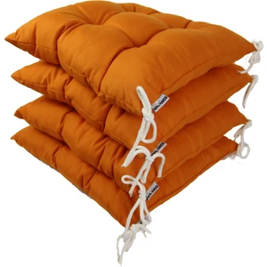 Turuncu Duck Keten 4'lü Set Sandalye Minderi