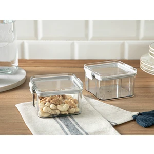 English Home Colorato Plastik 2'li Erzak Kabı 450 ml Gri