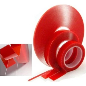 Çift Taraflı Silikonlu Şeffaf Bant 10MM x 5m Su Geçirmez Süper Güçlü Montaj Band Akrilik