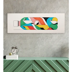 Bk Gift Modern Soyut Tasarımlı Panorama Kanvas Tablo 100X35CM-19