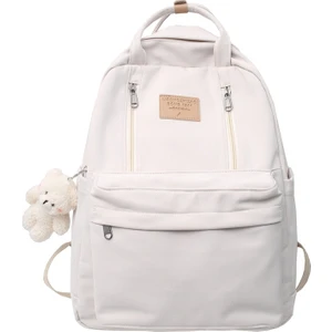 Julyccıno Işlevli Çift Fermuarlı Kadın Sırt Çantası Öğrenci Omuz Çantası Kore Tarzı Okul Çantası (Yurt Dışından)