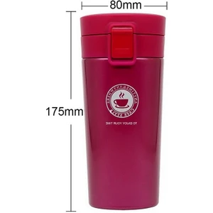 380 ML 304 Paslanmaz Çelik Sızdırmaz Termos Kupa - Kırmızı (Yurt Dışından)