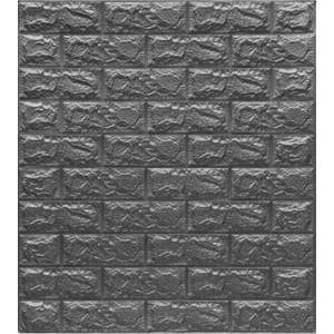 Renkli Duvarlar NW02 Kendinden Yapışkanlı Esnek Gri Tuğla Duvar Kağıdı Paneli 70X77 cm 6 Adet