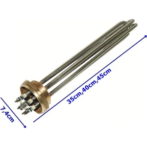 2" Krom Kafalı Kazan Rezistansı TERMOSTATSIZ-45CM-12KW