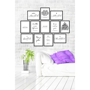 12 Parça Çerçeve Görünümlü Mdf Duvar Tablo Seti