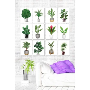 12 Parça Çerçeve Görünümlü Mdf Duvar Tablo Seti